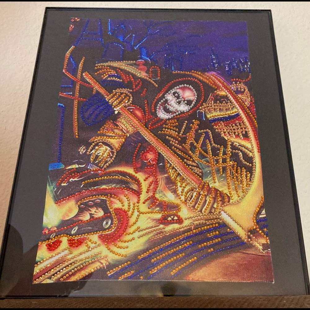 Finished Crystal Rhinestone Grim Reaper Diamond Painting